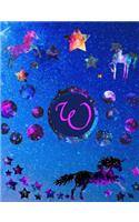 Starry Unicorns Notebook Monogram Series W