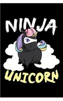 Ninja Unicorn: College Ruled Line Paper Blank Journal to Write in - Lined Writing Notebook for Middle School and College Students