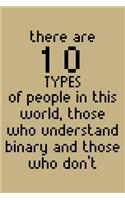 There Are 10 Types of People in This World, Those Who Understand Binary and Those Who Don't: Blank Paper Sketch Book - Artist Sketch Pad Journal for Sketching, Doodling, Drawing, Painting or Writing