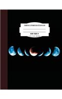 Composition notebook wide ruled 8.5x11 inch 200 page, Blue moon phase
