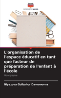 L'organisation de l'espace éducatif en tant que facteur de préparation de l'enfant à l'école