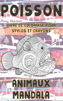 Livre de coloriage pour stylos et crayons - Mandala - Animaux - Poisson