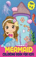 Mermaid coloring book for kids ages 4-8