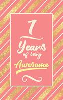 7th Birthday Journal: Lined Journal / Notebook - Cute and Funny 7 yr Old Gift, Fun And Practical Alternative to a Card - 7th Birthday Gifts For Women - Rose Gold Stripes 