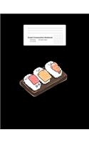 Graph Composition Notebook: Math, Physics, Science Exercise Book - Sleeping Sushi Funny Japanese Food Pun Foodie Lovers Gift - Black 5x5 Graph Paper - Back To School Gift For K