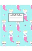 College Ruled Composition Notebook: Cute Blank Lined Journal to Write In with White Paper Rule Pages for School Subject and Writing Pad: Design Code A4 5645