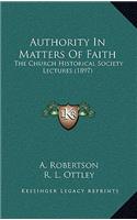 Authority in Matters of Faith