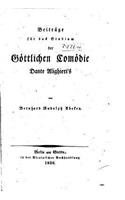 Beiträge für das Studium der göttlichen Comödie Dante Alighieri's