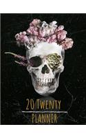 2020 Planner Daily Weekly Monthly: 12 Months Calendar Journal Organizer Jan 1,2020 to Dec 31,2020 Flower Floral Sugar Skull Lover Black Cover Design