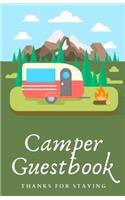 Camper Guestbook Thanks For Staying