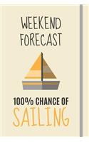Weekend Forecast: 100% Chance Of Sailing: Sailing Gifts For Dad, Men, Women or Kids - Lined Journal or Notebook