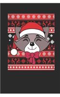 Christmas Sweater - Racoon: Dotted Bullet Notebook - Christmas Gift for Kids, Women, Men Girls And Boys