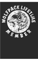 Wolfpack Lifetime Member: Funny and Cute Wolf Composition Book, Journal, Diary, Notebook for Wolves lovers. Wide Ruled Blank Lined. Diary, Notepad. 6x9 120 pages (60 sheets).