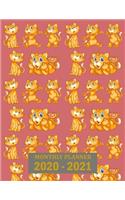 2020-2021 Monthly Planner: 2 Year Monthly Organizer & Calendar, Cute Two-Year 24 Months Agenda With Phone Book, Password Log and Notebook, Cartoon Cats & Kittens