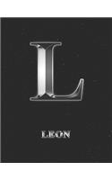 Leon: 2 Year Weekly Planner with Note Pages (24 Months) - Silver Effect Personalized Custom Letter L Initial First Name - 2020 - 2021 - Week Planning - Mo
