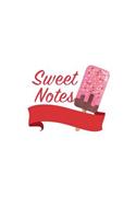 Sweet Notes: 6"x9" Unruled Blank Notebook - Watercolor Texture Sweet Popsicle Dessert Illustration Cover. Matte Softcover And White Interior Papers.