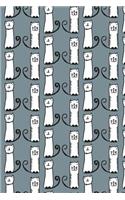 Bullet Journal Notebook for Cat Lovers Funny Tall Cats Pattern 10: 112 Page Numbered Dot Grid Bullet Journal with Index Pages and Key Pages in Portable 6 X 9 Size.