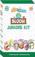 Bright Buddies Bloom Pre Primary Grade Books Kit - Pack Of 6 | English, Mathematics, General Awareness, Drawing & Colouring Book, Rhymes & Stories & Phonics - Juniors
