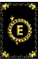 Pretty Golden Initial Monogram Letter E