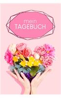 Mein Tagebuch: Liniertes Tagebuch für deine Erlebnisse und Gedanken - Motiv: Blumenherz