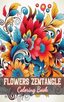 Flowers Zentangle Coloring Book for Adults