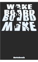 Wakeboard Notebook: Liniertes A5 Notizbuch für alle Wakeboarder