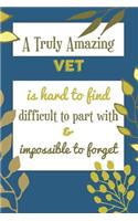 A Truly Amazing Vet Is Hard To Find Difficult To Part With & Impossible To Forget