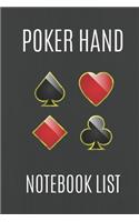 Poker Hand Notebook List