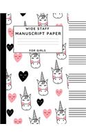 Wide Staff Manuscript Paper For Girls