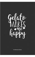 Gelato Makes Me Happy: A 6 x 9 Inch Matte Softcover Quote Notebook Diary Journal With A Funny Foodie Squad Cover Slogan and 120 Blank Lined Pages