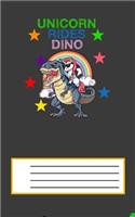 Unicorn Rides Dino: Notebook Journal Diary for Students - Large 5.8x11 Lined Ruled School Composition Book for Writing & Journaling (Unicorn Rides Dino Gift Ideas)