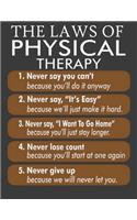 The Laws of Physical Therapy: Physical therapist notebook. Physical therapist gifts for men women. 8.5 x 11 size 120 Lined Pages physical therapist journal. Funny physical therap