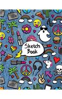 Emoji Denim Doodle Sketchbook: Blank 110 pages to doodle, draw, and use your imagination