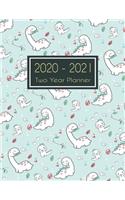 2020-2021 Two Year Planner: Cute Dinosaur Two Year Planner, Two Year Calendar 2020-2021, Daily Monthly Planner 2020 Size 8.5 x 11 Inch, Business Planners, Agenda, Schedule, Org