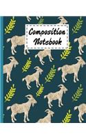 Composition Notebook: Cute Goats Gifts Cartoon themed Wide Ruled Paperback For Girls Boys Kids Teens For Taking notes & Ideas - Perfect as Gifts For Goats Farmers & Goats