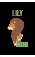 Lily: Animals Coloring Book for Kids, Weekly Planner, and Lined Journal Animal Coloring Pages. Personalized Custom Name Initial Alphabet Christmas or Birt