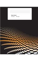 Wide Ruled Lines Composition Notebook 200 Pages. Modern Abstract Pattern.: Beautiful Abstract Modern Pattern. Orange White Circles on Black Background. Great for Journal Writing. Perfect Notebook for Anybody.