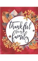 Thankful for My Family: Thanksgiving Meal Planner + November Schedule Organizer Fall Leaves