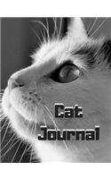 Cat Journal: 7.44 X 9.69 - Blank-Lined Journal with Faded Cat Image in Background on Every Page - (Diary/Notebook)