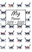 My Planner 2019 - 2020: Cat Pattern Weekly Planner 2019 - 2020: 24 Month Agenda - Calendar, Organizer, Notes, Goals & to Do Lists