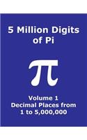 5 Million Digits of Pi - Volume 1 - Decimal Places from 1 to 5,000,000