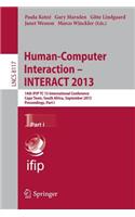 Human-Computer Interaction -- INTERACT 2013