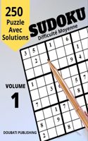 SUDOKU Difficulté Moyenne: 250 Puzzle Avec Solutions