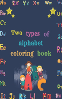 Two types of alphabet coloring book