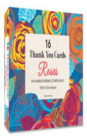 16 Thank You Cards, Roses