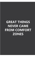 Great things never came from comfort zones