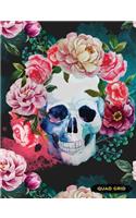 Quad Grid: Sugar Skull Goth Composition Notebook Graph Ruled Paper, 4x4 Squared for Math & Science Graphing(3 Dia de los Muertos)