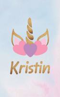 Kristin: Personalized First Name Unicorn Gift Birthday Girl Notebook Journal 104 Pages