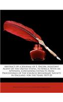 Abstract of a Journal of E. Bacon, Assistant Agent of the United States, to Africa: With an Appendix, Containing Extracts from Proceedings of the Church Missionary Society in England, for the Years 1819-20