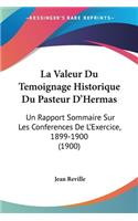 Valeur Du Temoignage Historique Du Pasteur D'Hermas